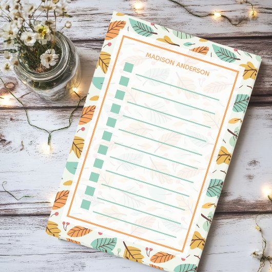 Gepersonaliseerde herfstbladeren takenlijst post-it® notes