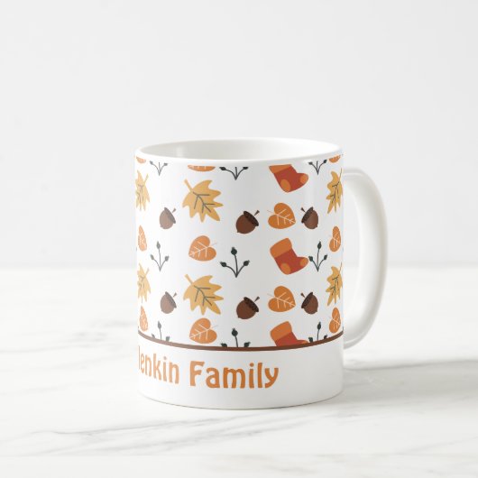 Gepersonaliseerde herfstkoffie Mok (Voorkant rechts)
