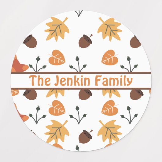 Gepersonaliseerde herfstlabels labels (Design 2)