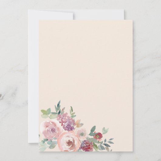 Gepersonaliseerde herfstlavendelblush bruiloft kaart (Achterkant)