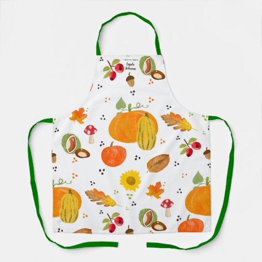 Gepersonaliseerde herfstliefhebber schort (Voorkant)