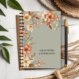 Gepersonaliseerde herfsttuin groen notitieboek