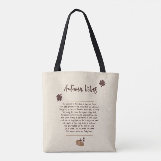 Gepersonaliseerde herfstvibes tote bag (Achterkant)