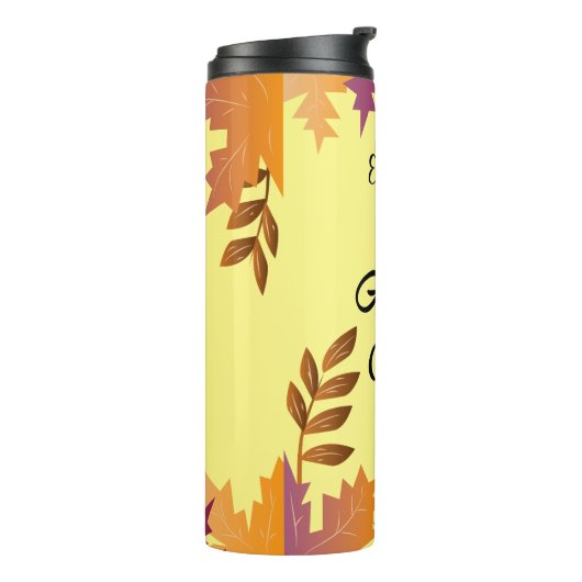 Gepersonaliseerde herfstvibes Tumbler Thermosbeker (Gedraaid links)