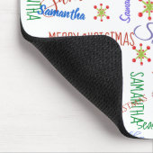 Gepersonaliseerde herhalende kerst naam muismat (Hoek)