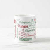 Gepersonaliseerde Herhalende Naam Kerst Mok (Center)