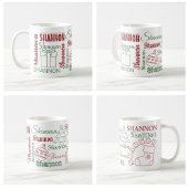 Gepersonaliseerde Herhalende Naam Kerst Mok