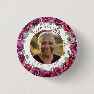 Gepersonaliseerde herinnering Herdenking Foto Ronde Button 3,2 Cm