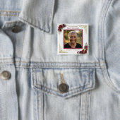 Gepersonaliseerde herinnering Herdenking | Foto Vierkante Button 5,1 Cm (In situ)