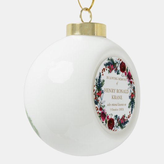 Gepersonaliseerde herinneringscadeaus | In het geh Keramische Bal Ornament (Links)