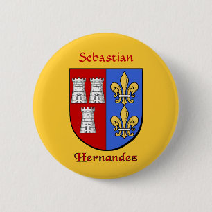 Gepersonaliseerde Hernandez Historisch Schild Ronde Button 5,7 Cm