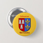 Gepersonaliseerde Hernandez Historisch Schild Ronde Button 5,7 Cm (Voorkant /achterkant)