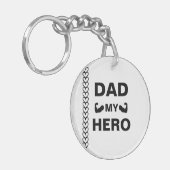 Gepersonaliseerde Hero Dad Sleutelhanger - Cadeau  (Voorkant Links)