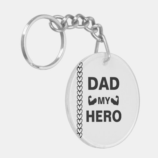 Gepersonaliseerde Hero Dad Sleutelhanger - Cadeau  (Voorkant Links)