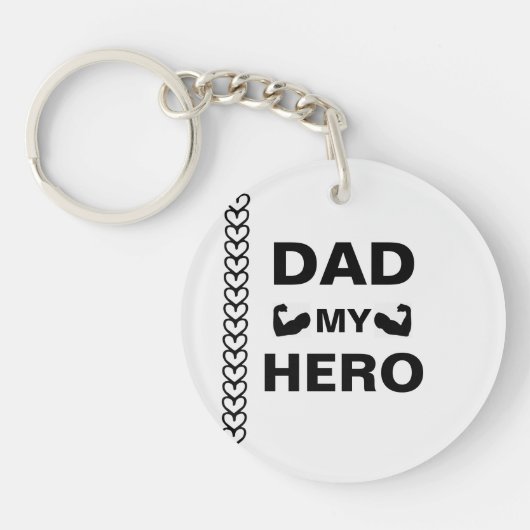 Gepersonaliseerde Hero Dad Sleutelhanger - Cadeau  (Voorkant)