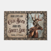 Gepersonaliseerde herten hier leeft oud bok lief d deurmat (Voorkant)