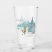 Gepersonaliseerde herten in Winter Woodland Glas (Achterkant)