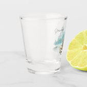 Gepersonaliseerde herten in Winter Woodland Shot Glas (Links)