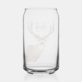 Gepersonaliseerde hertenjacht Monogram Antlers bru Blikvorm Glas (Achterkant)