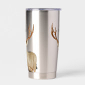 Gepersonaliseerde hertenjacht Monogram Antlers Geïsoleerde Drinkbeker (Links)