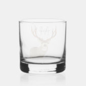 Gepersonaliseerde hertenjacht Monogram Antlers Whisky Glas (Achterkant)
