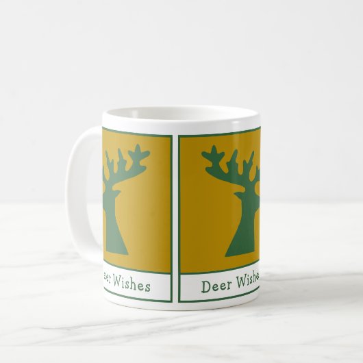 Gepersonaliseerde hertenwensen Holiday Art Green G Koffiemok (Voorkant links)