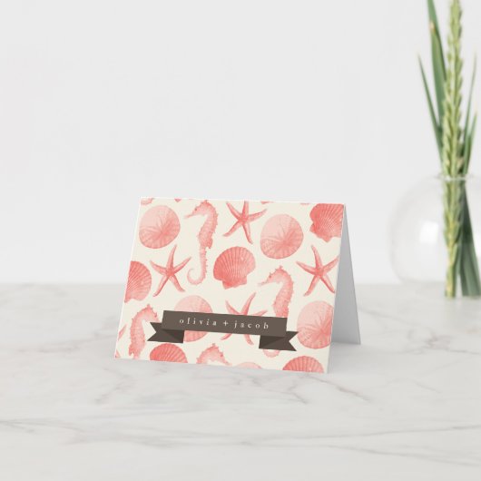 Gepersonaliseerde het Huwelijk van de zeester Notitiekaartje (Voorkant)