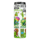 Gepersonaliseerde "Het is Pickleball Tijd" Thermosbeker (Achterkant)