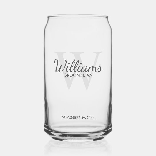 Gepersonaliseerde het Monogram van het Manuscript Blikvorm Glas (Voorkant)