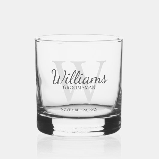 Gepersonaliseerde het Monogram van het Manuscript Whisky Glas (Voorkant)