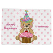 Gepersonaliseerde het Roze van Cupcake van de Large Cadeautasje (Achterkant)