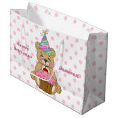 Gepersonaliseerde het Roze van Cupcake van de Large Cadeautasje (Voorkant Gekanteld)