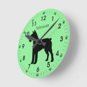 Gepersonaliseerde het Silhouet van de Hond van Ronde Klok (Hoek)