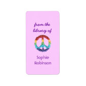 Gepersonaliseerde het teken van de vrede bookplate etiket (Voorkant)