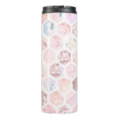 Gepersonaliseerde Hexagon Roos Marble Flask Thermosbeker (Achterkant)