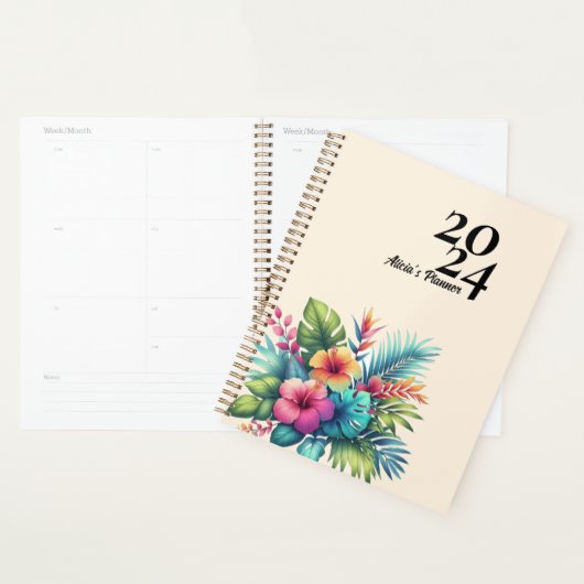 Gepersonaliseerde Hibiscus Bloem Tropisch Planner (Display)