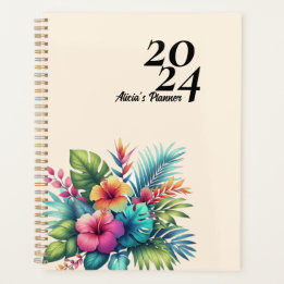 Gepersonaliseerde Hibiscus Bloem Tropisch Planner