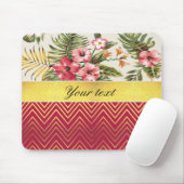  gepersonaliseerde Hibiscus en Chevrons Muismat (Met muis)