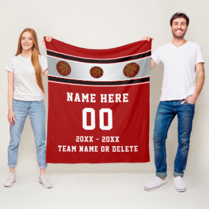 Gepersonaliseerde high-night Basketball Gift Idee Fleece Deken