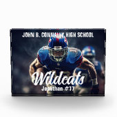 Gepersonaliseerde High School Football Speler Fotoblokken (Voorkant)