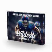 Gepersonaliseerde High School Football Speler Fotoblokken (Rechts)