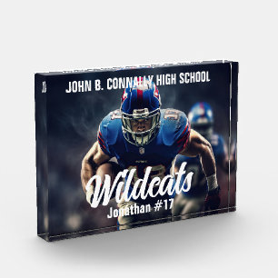 Gepersonaliseerde High School Football Speler Fotoblokken