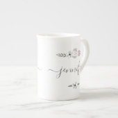 Gepersonaliseerde high tea vrijgezellenfeest gastb porselein kop (Voorkant rechts)