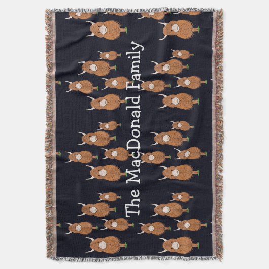 Gepersonaliseerde Highland Koe Deken (Voorkant Verticaal)