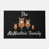 Gepersonaliseerde Highland Koe Family Door Mat (Voorkant)