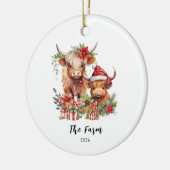 Gepersonaliseerde Highland Koe Heifer Boerderij Sa Keramisch Ornament (Links)