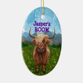 Gepersonaliseerde Highland Koe komen en gaan Keramisch Ornament (Rechts)