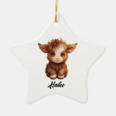 Gepersonaliseerde Highland Koe ornament (Voorkant)