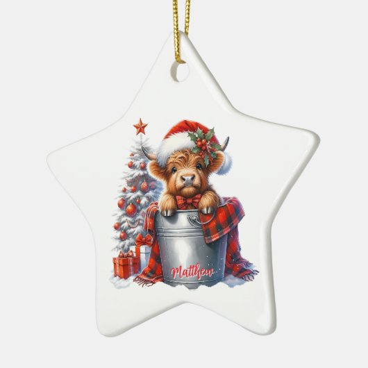 Gepersonaliseerde Highland Koe ornament (Links)