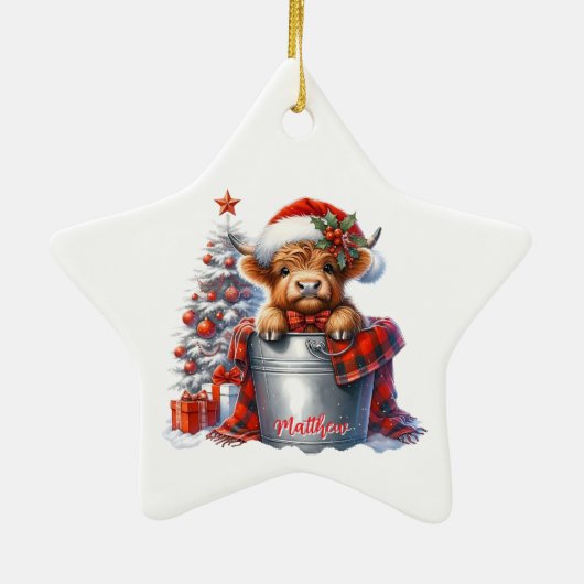 Gepersonaliseerde Highland Koe ornament (Achterkant)